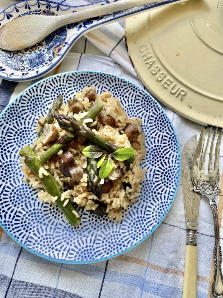 Asparagus and Mushroom Pilaf (Vegan)
