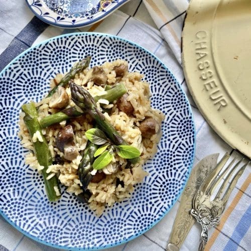 Asparagus and Mushroom Pilaf (Vegan)