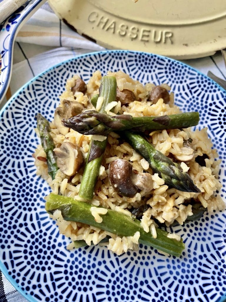 Asparagus and Mushroom Pilaf (Vegan)