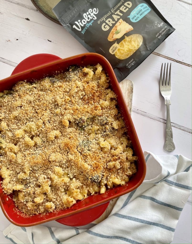 Best Vegan Macaroni Cheese with Broccoli and Peas 