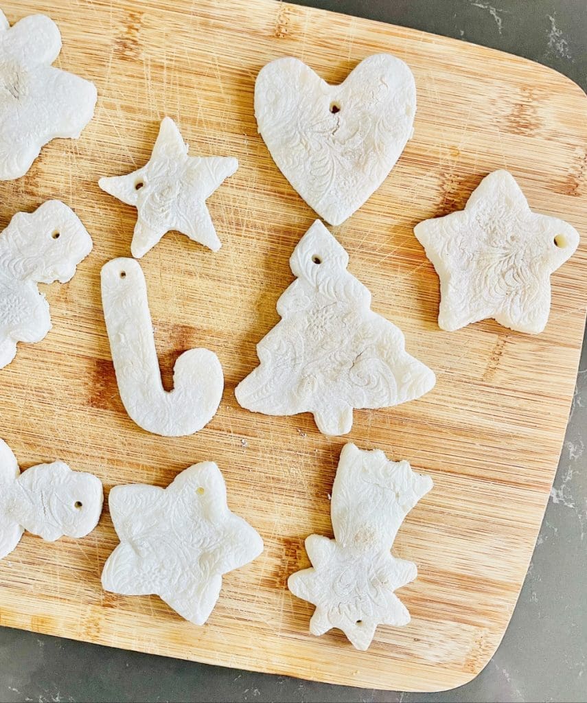 white clay Christmas decorations