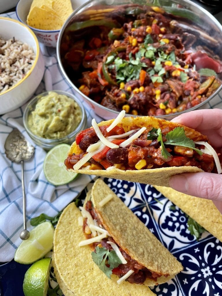 Vegan Mexican Beans Taco and Tortilla Filler